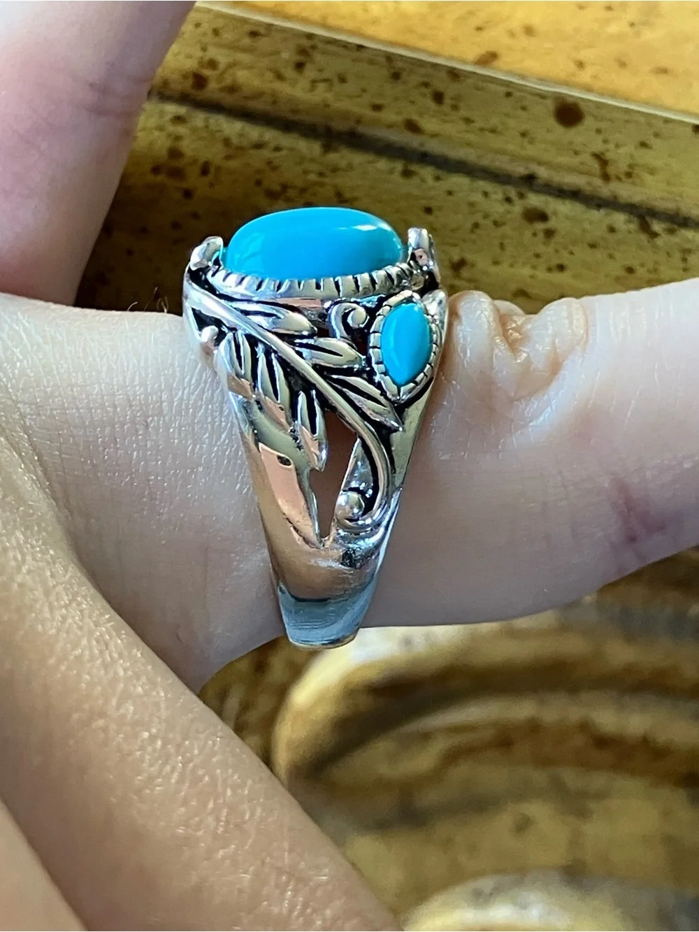 Sleeping Beauty Turquoise Sterling Silver Ring Size 7
